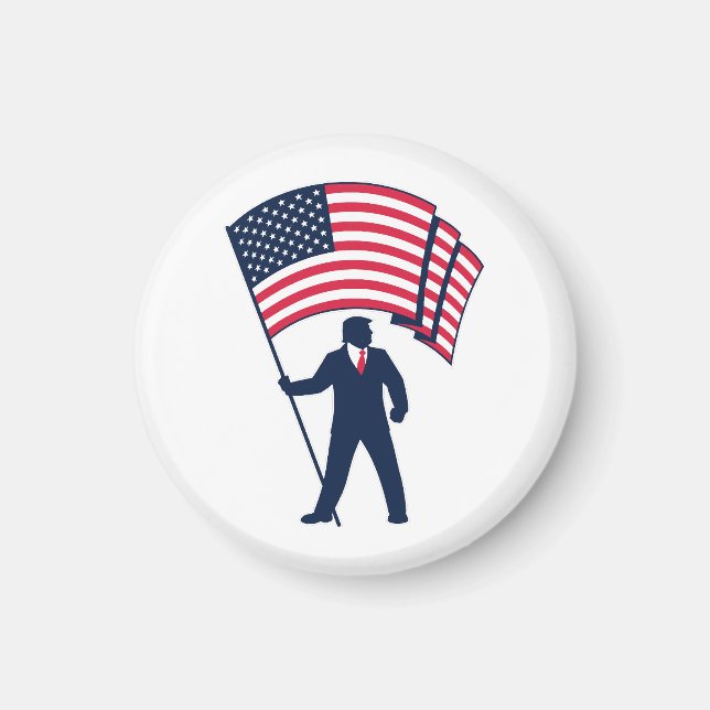 President Trump Bearing the Flag of the USA  Magnet (Front)