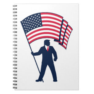President Trump Bearing the Flag of the USA Notebook