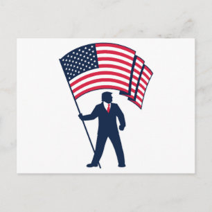 President Trump Bearing the Flag of the USA  Postcard