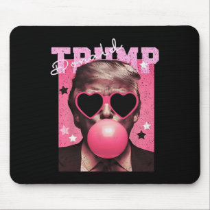 President Trump Blowing Bubble Gum Funny Pink Bubb Mouse Pad