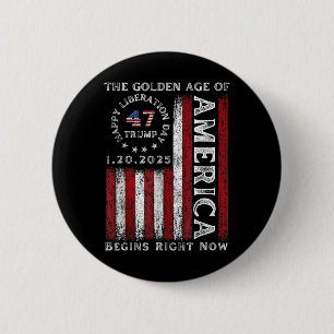 President Trump Declares Liberation Day Happy 6 Cm Round Badge