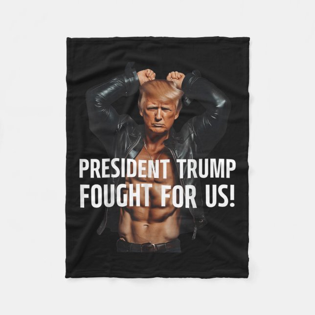 President Trump Fought For Us Women’s Sports 2025  Fleece Blanket (Front)