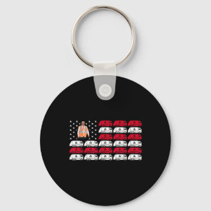 President Trump Garbyge Truck Worker Vest Usa Flag Key Ring
