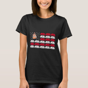 President Trump Garbyge Truck Worker Vest Usa Flag T-Shirt