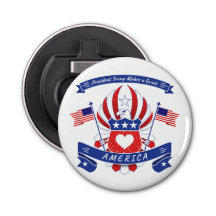 President Trump Great America Button Bottle Opener