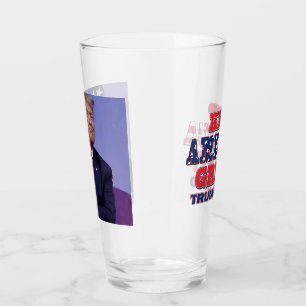 President Trump hugging the American Flag Glass