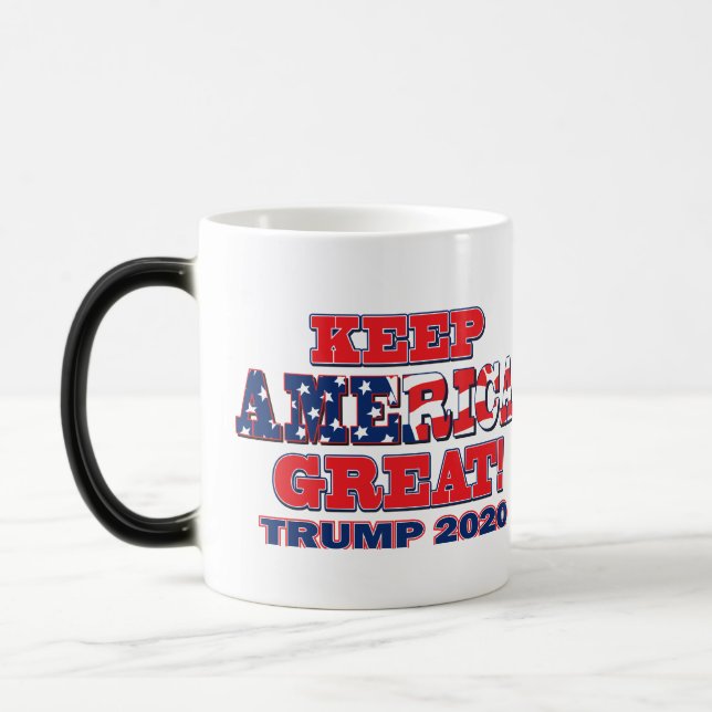 President Trump Hugs the USA Flag Magic Mug (Left)