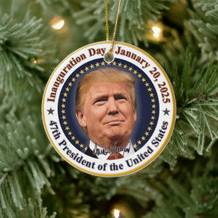 President Trump Inauguration Day January 20th 2025 Ceramic Tree Decoration