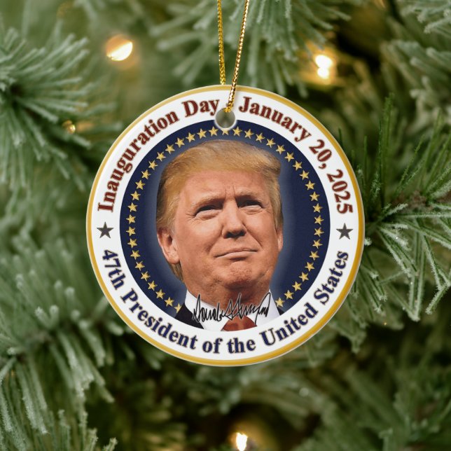 President Trump Inauguration Day January 20th 2025 Ceramic Tree Decoration (Tree)