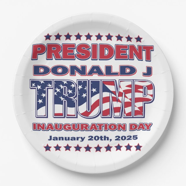 President Trump Inauguration Paper Plate (Front)