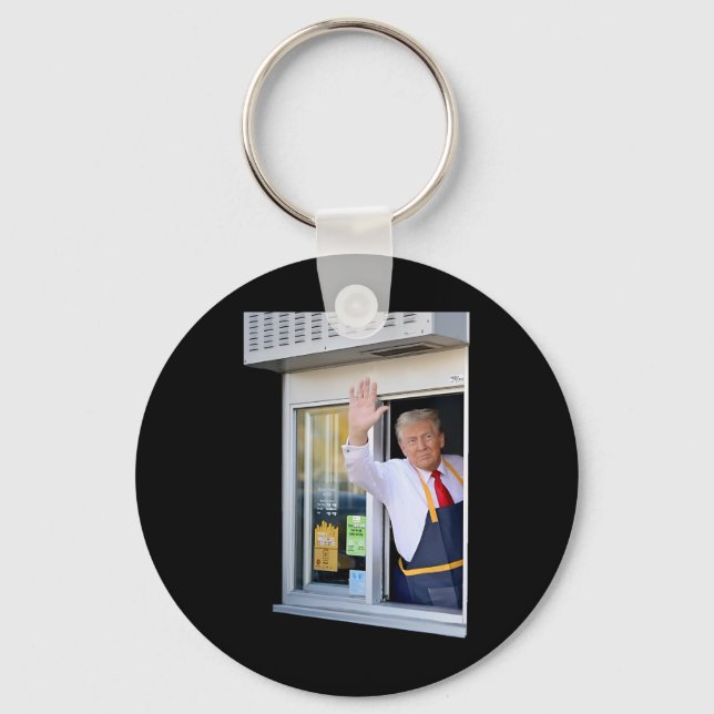 President Trump Makes French Fries 1  Key Ring (Front)