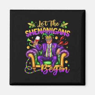 President Trump Mardi Gras Funny Let The Shenaniga Magnet