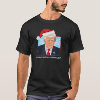 President Trump Merry Christmas Snowflake Happy Ho T-Shirt
