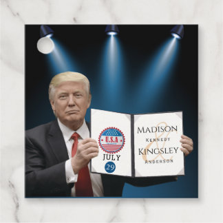 President Trump 📜 Patriotic Wedding Custom Favour Tags