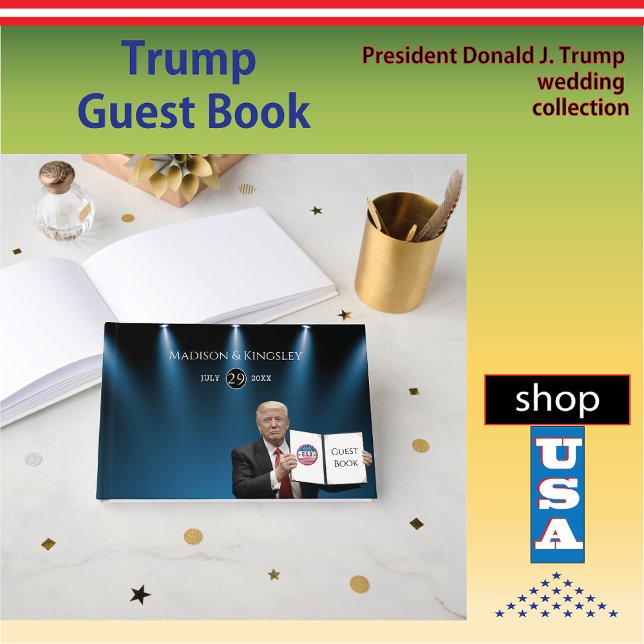 President Trump 📜 Patriotic Wedding Custom Guest Book (Creator Uploaded)
