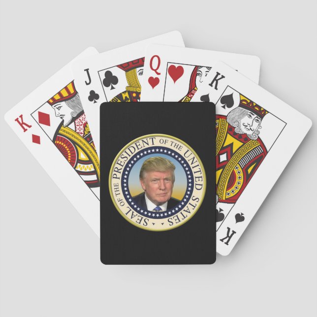President Trump Photo Presidential Seal Playing Cards (Back)