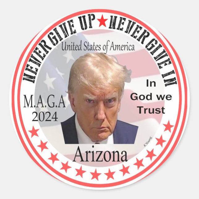 President Trump Red wave Across America, Making Am Classic Round Sticker (Front)
