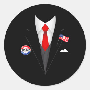 President Trump Suit Halloween Lazy Costume 1 Classic Round Sticker