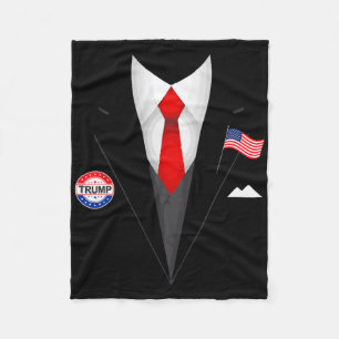 President Trump Suit Halloween Lazy Costume 1 Fleece Blanket