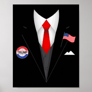 President Trump Suit Halloween Lazy Costume 1 Poster