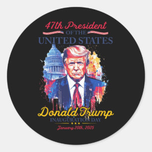 President Trump Usa Inauguration Day 2025 Memorabi Classic Round Sticker
