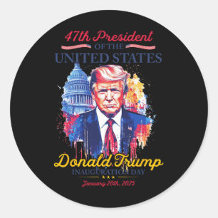 President Trump Usa Inauguration Day 2025 Memorabi Classic Round Sticker