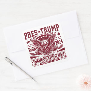 President Trump Won 2024 Square Sticker