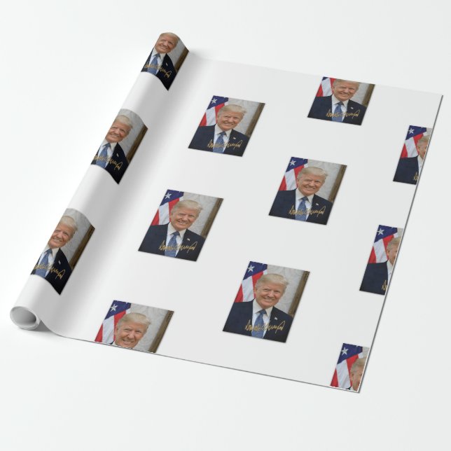 PRESIDENT TRUMP  WRAPPING PAPER (Unrolled)