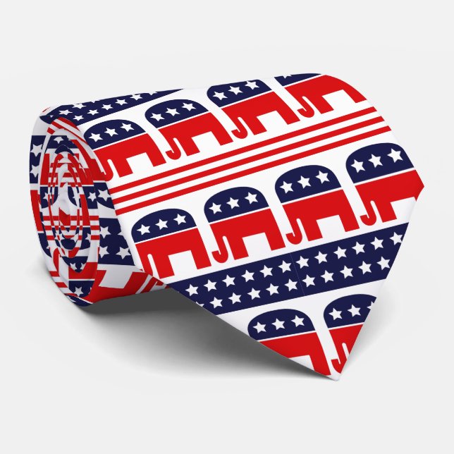 President USA elections red blue flag republicans Tie (Rolled)