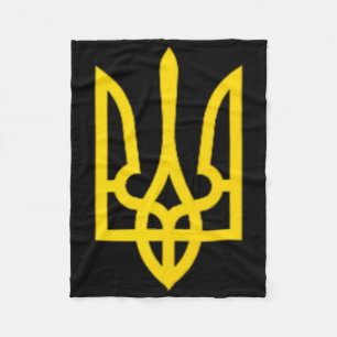 President Volodymyr Zelensky - Ukraine Tryzub Trid Fleece Blanket