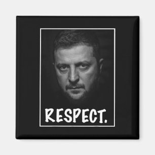 President Zelensky Portrait Respect Support Ukrain Magnet