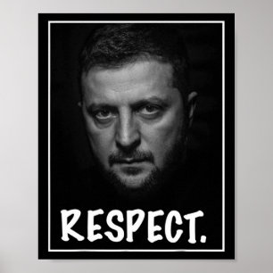 President Zelensky Portrait Respect Support Ukrain Poster