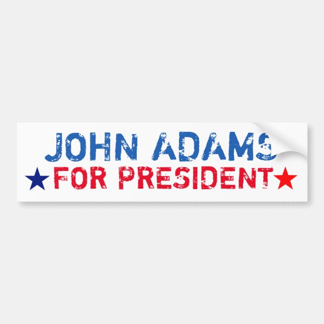 Presidential Bumper Sticker: John Adams Sticker (Front)