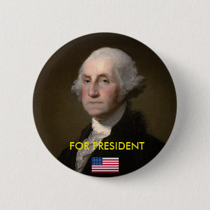 Presidential Button: Washington For President 6 Cm Round Badge