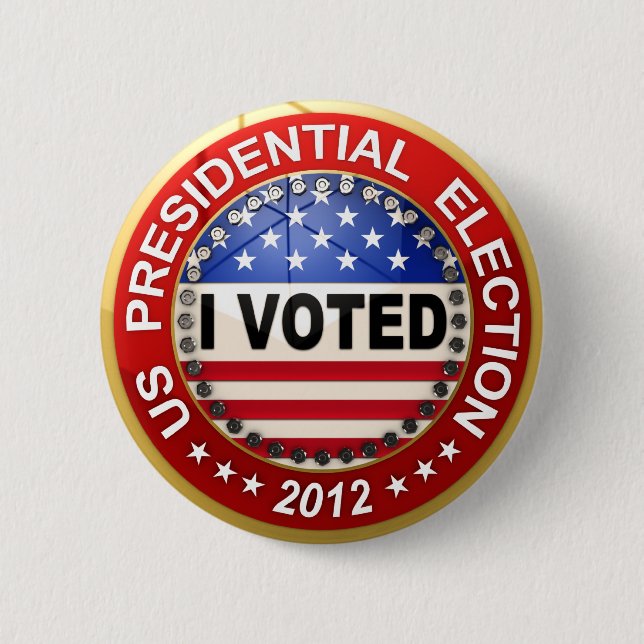Presidential Election 2012 I voted 6 Cm Round Badge (Front)
