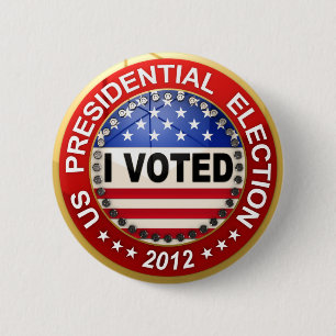 Presidential Election 2012 I voted 6 Cm Round Badge