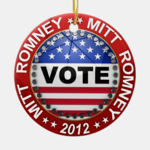 Presidential Election 2012 Mitt Romney Ceramic Tree Decoration