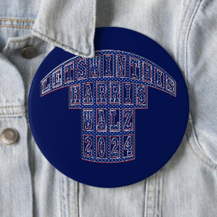 Presidential Elections Harris Walz 2024 6 Cm Round Badge