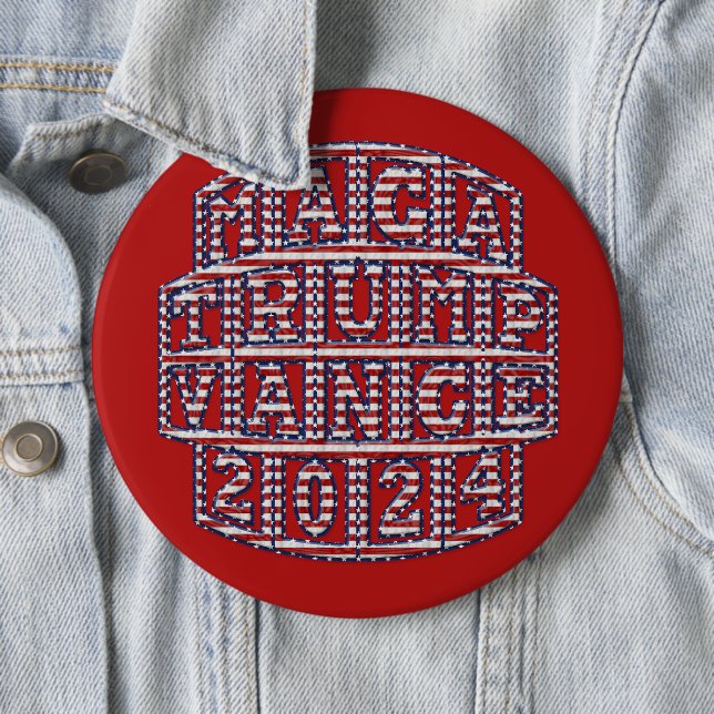 Presidential Elections Trump Vance 2024 6 Cm Round Badge (In Situ)