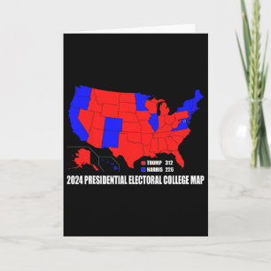 Presidential Electoral College Usa Map Trump Harri Card