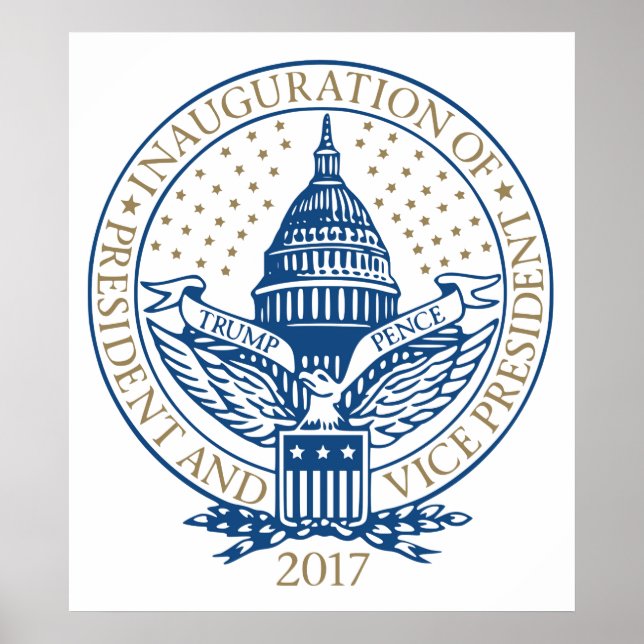 Presidential Inauguration Trump Pence 2017 Logo Poster (Front)