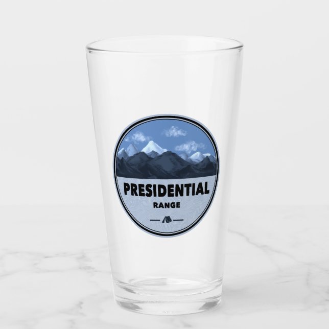 Presidential Range New Hampshire Camping Glass (Front)