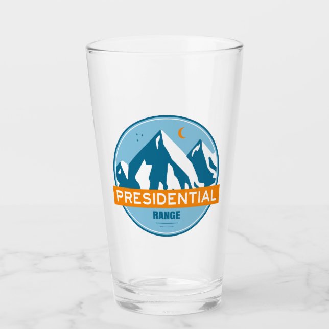 Presidential Range New Hampshire Stars Moon Glass (Front)