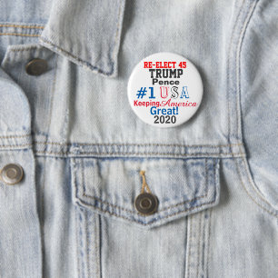 Presidential Re-Elect Edit Names Dates 6 Cm Round Badge