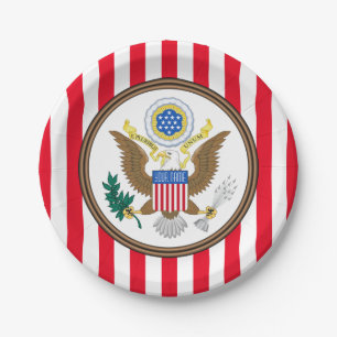 Presidential Seal Stripe Personalise Paper Plate