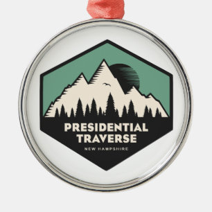 Presidential Traverse New Hampshire Turquoise Metal Tree Decoration