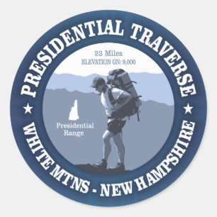 Presidential Traverse (rd) Classic Round Sticker