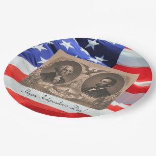 Presidents Abraham Lincoln and George Washington Paper Plate