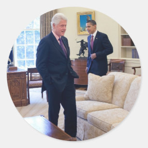 Presidents Barack Obama & Bill Clinton Classic Round Sticker
