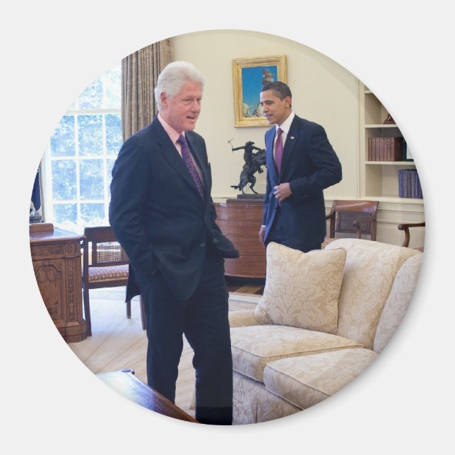 Presidents Barack Obama & Bill Clinton Magnet (Front)